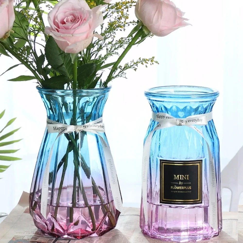 Nordic Style Transparent Glass Vase for Elegant Living Room Decor