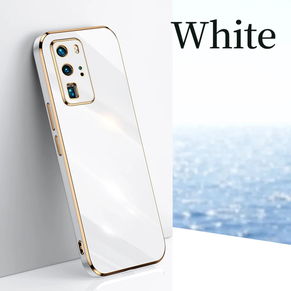 Luxus Platz Überzug Silikon Fall Für Huawei P40 P30 P20 Pro Mate 20 30 40 Fall Schlanke Stoßfest Abdeckung für Huawei P30 P_voghion.com