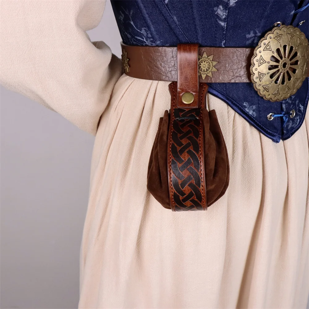 Mittelalterlicher Ledergürtel aus Kork, dunkle magische Flaschenabdeckung mit 3 magischen Glasflaschen, Renaissance-Kostüm-Requisiten, Retro-Gürtel-Zubehör – Detail 9