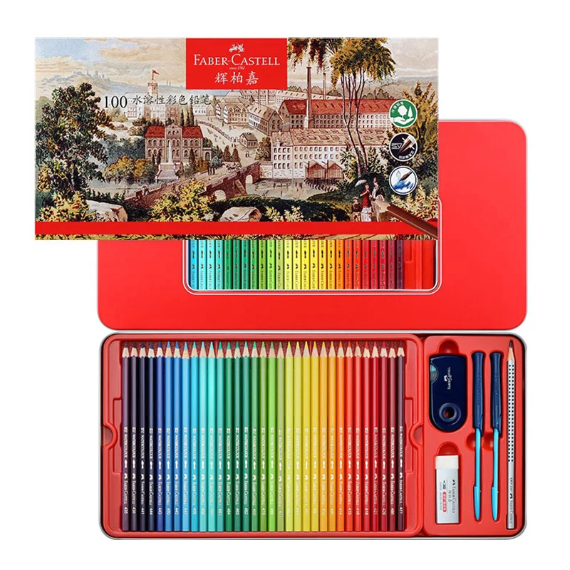 FaberCastellWatercolorPencils100ColorsProfessionalWaterSoluble