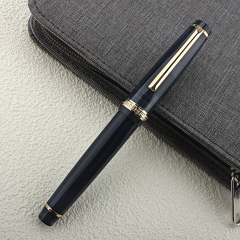 

JinHao X82 акриловая черная перьевая ручка с металлическим зажимом и тонким наконечником F 0,5 мм
