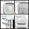 Square steamer household 316 stainless steel thickened double-layer three-layer steamer tray multifunctional gas electromagnetic 2
