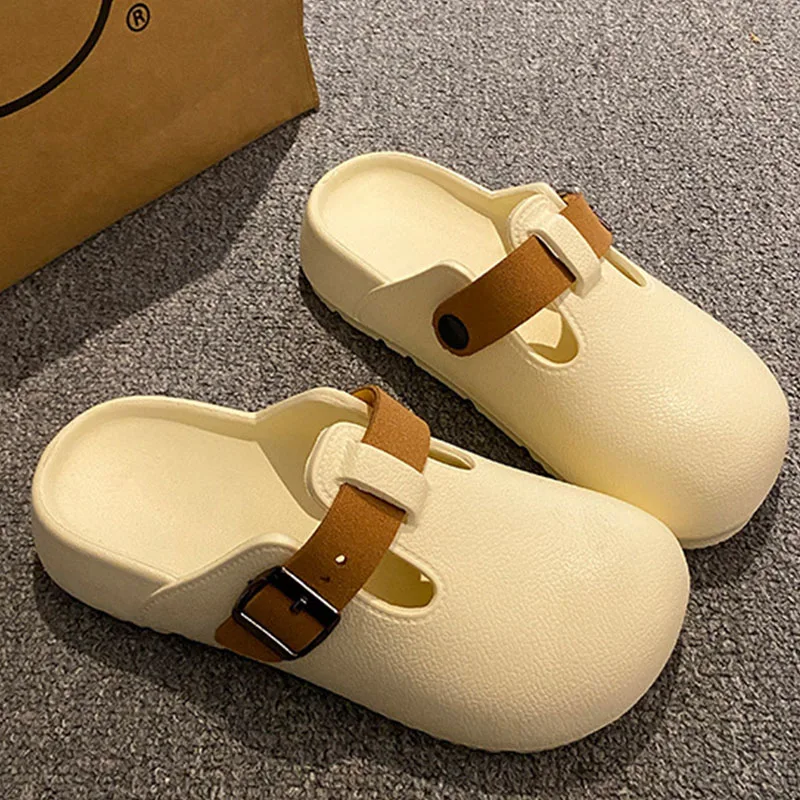 Women EVA Clogs Slippers Beach Sandals Double Buckle