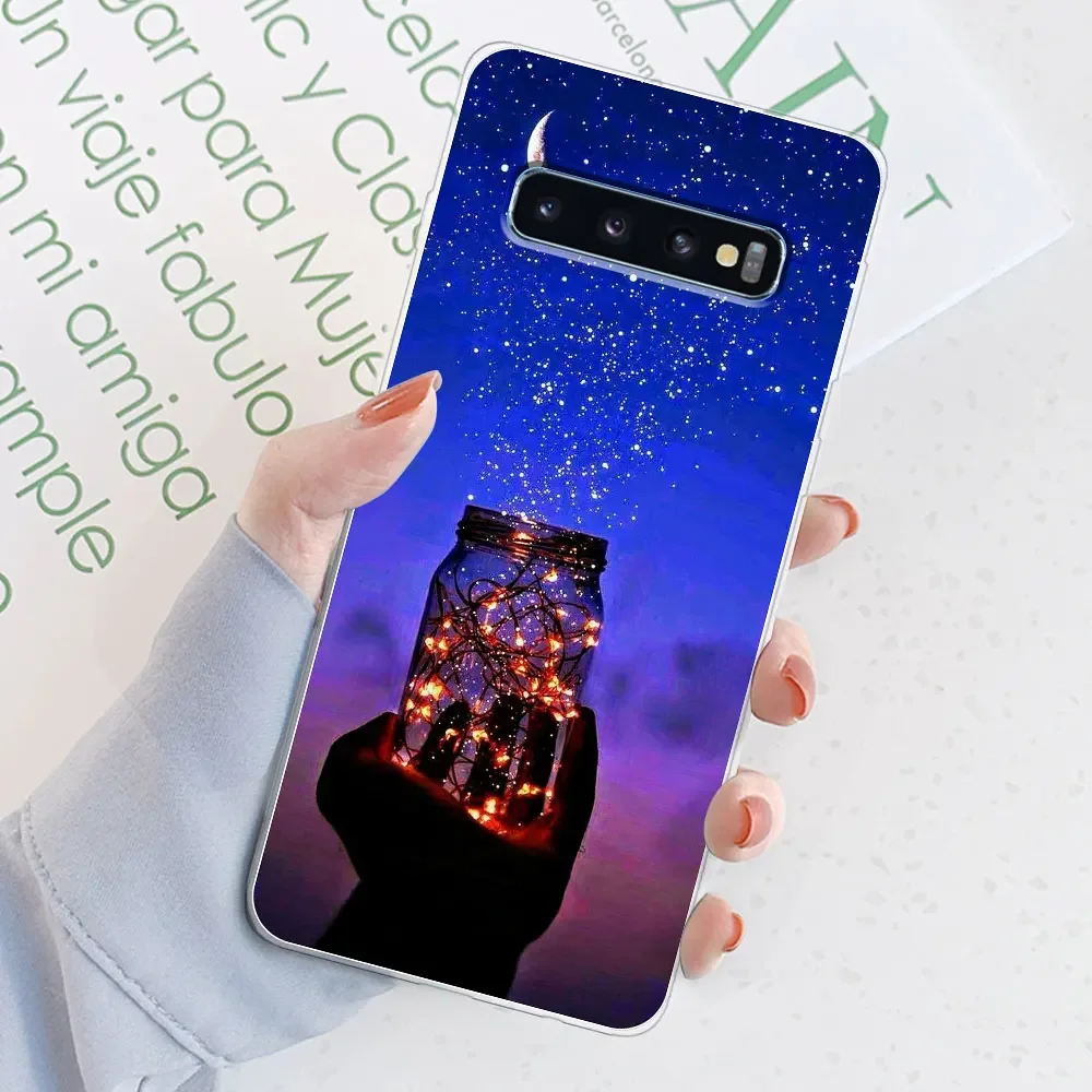 Stylish Watercolor Marble Transparent Silicone Back Bumper Case for [Brand Name] Galaxy S10 Series