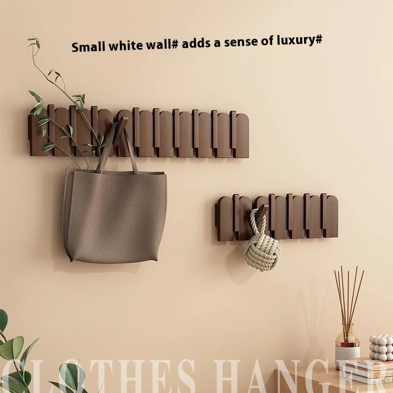 Piano key hanging clothes rack, wall mounted entrance hook, solid wood clothes rack for entrance door, wall foyer 3