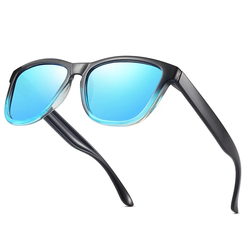 Gafas de sol polarizadas para hombre y mujer, lentes cuadradas clásicas a  la moda para conducir, lentes de espejo, tonos azules, 2024