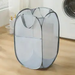 Collapsible Laundry Storage Bin - Open - Top Design (Gray - V - 1Pc)