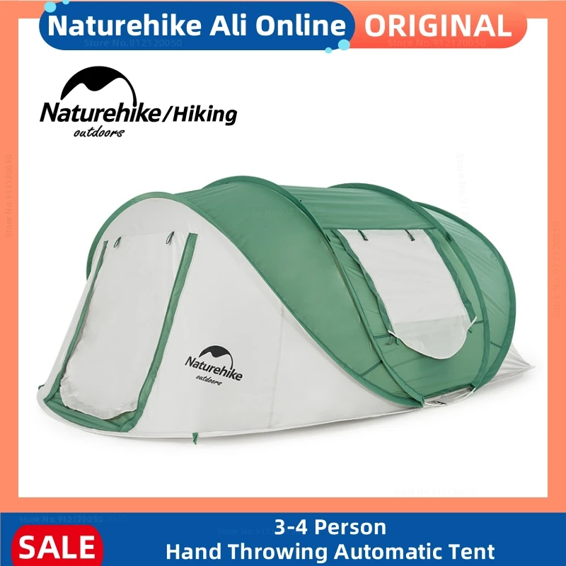 

Naturehike Camping 3-4 Persons Automatic Tent Four-way Ventilation Hand Throwing Quick Open Portable Outdoor Automatic Camp Tent