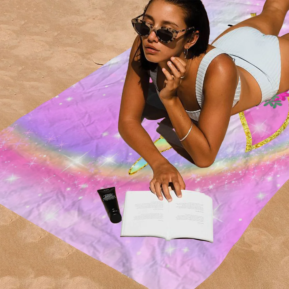 Cute Unicorn Towel Microfiber Beach Towel Absorbent Quick dry Soft Yoga Swimming Resort Mountain Climbing Towel 3