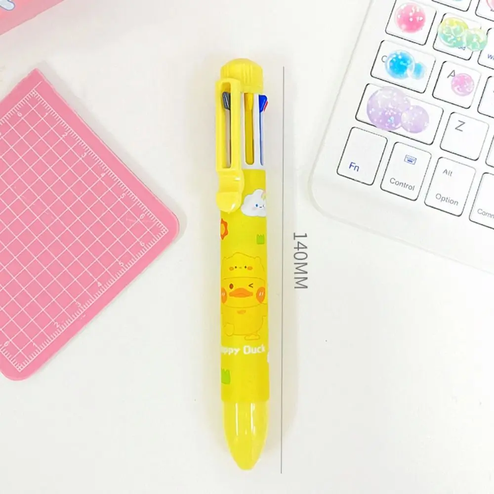 Kawaii Cute Animal 10/8 Color Ball Pen Retractable Ballpoint Pen Multicolored  Pens Colorful Refill Student