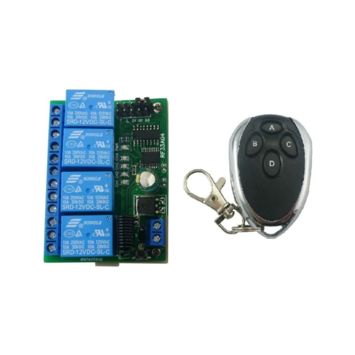 문짝 모터 차고 LED용 송신기 보드, RF33A04 RC43A04 4CH 롤링 코드 Keeloq 컨트롤러, HCS301 리모컨 Keyfob