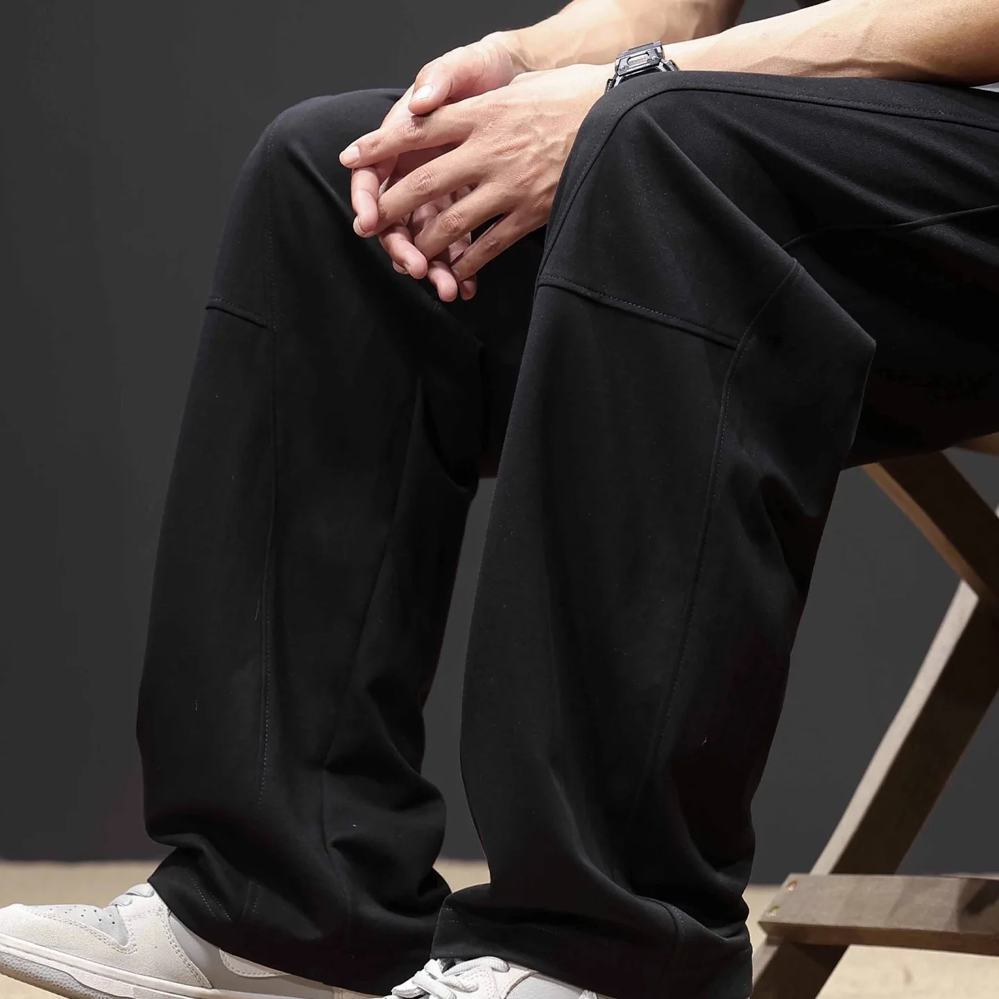 American Style Wide Leg Straight Cut Casual Pants for Teenage Boys Spring Autumn Loose Fit Long Trousers Cotton Polyester Blend