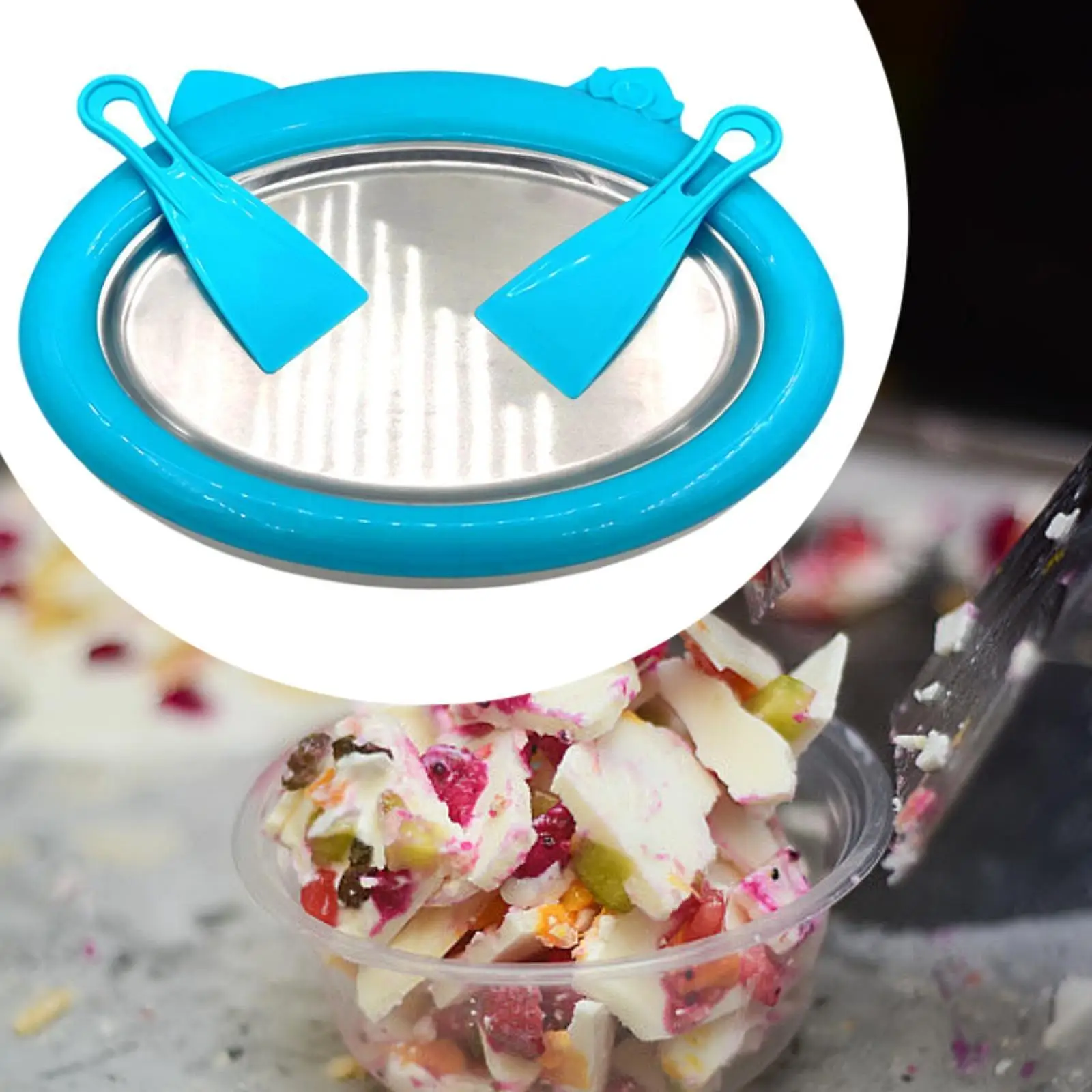 Rolled Ice Machine DIY Instant Ice Cream Maker for Soft Serve Sorbets Gelato Frozen Yogurt Ice Machine 4