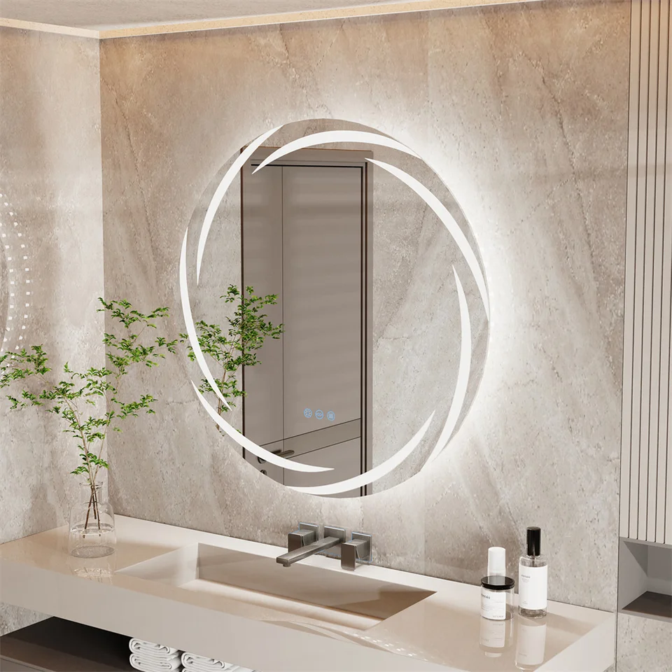 Specchio Da Bagno LED 32 Pollici – Illuminato Dimmerabile, Anti-appannamento, 3 Temperature Colore, IP44, Touch, Memoria Ultima Luce