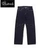 MBBCAR original design vintage black 14oz selvedge denim jeans for men button fly cotton unwashed blue slim straight pants 7701 4