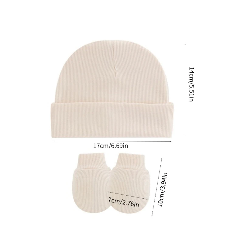 

1 Set newborns Baby Anti-grab Mittens and Warm Bonnet Fetal Caps Shower Gift