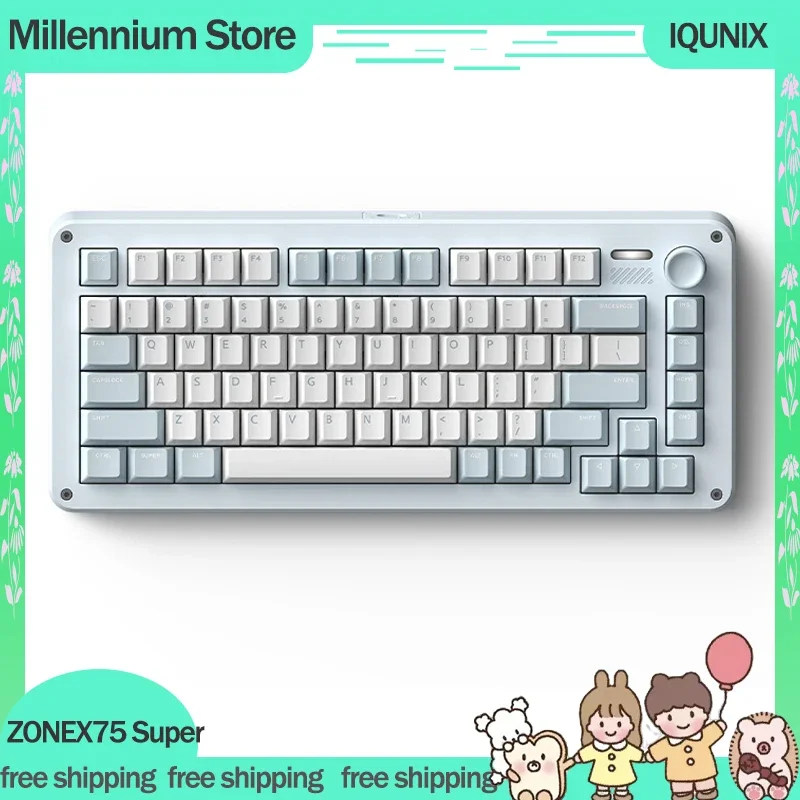 

IQUNIX ZONEX75 Super Mechanical Keyboard Kit 3Mode USB/2.4G/Bluetooth Wireless Keyboard Kit Hot Swap 81 Keys Structure Keyboards