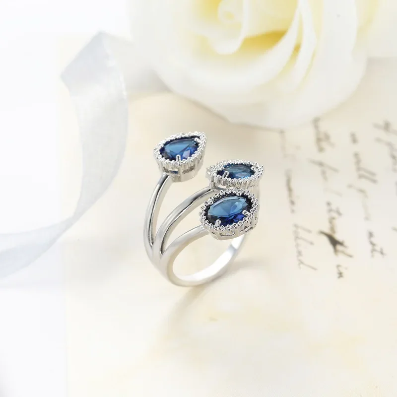 925 Sterling Silver Multi-Layer Clear Black CZ Zircon Rings for Women Anillos Geometric Stackable Resizable Rings Bague silver ring silver rings
