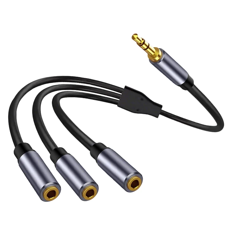 Universal Multi-Port 3.5mm Audio Splitter with TRS Stereo Extension Cable