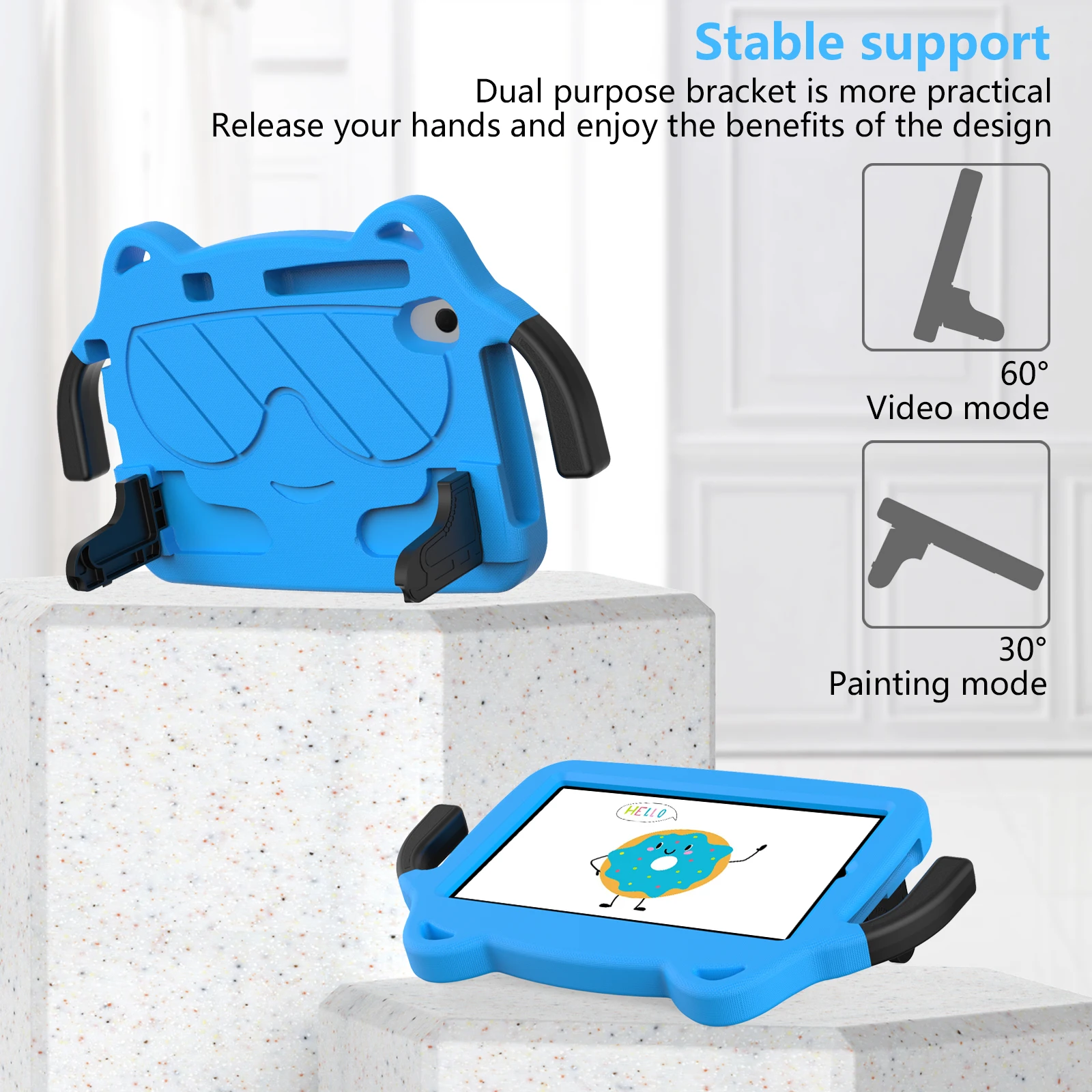 Kids Shockproof Case with Handle and Kickstand