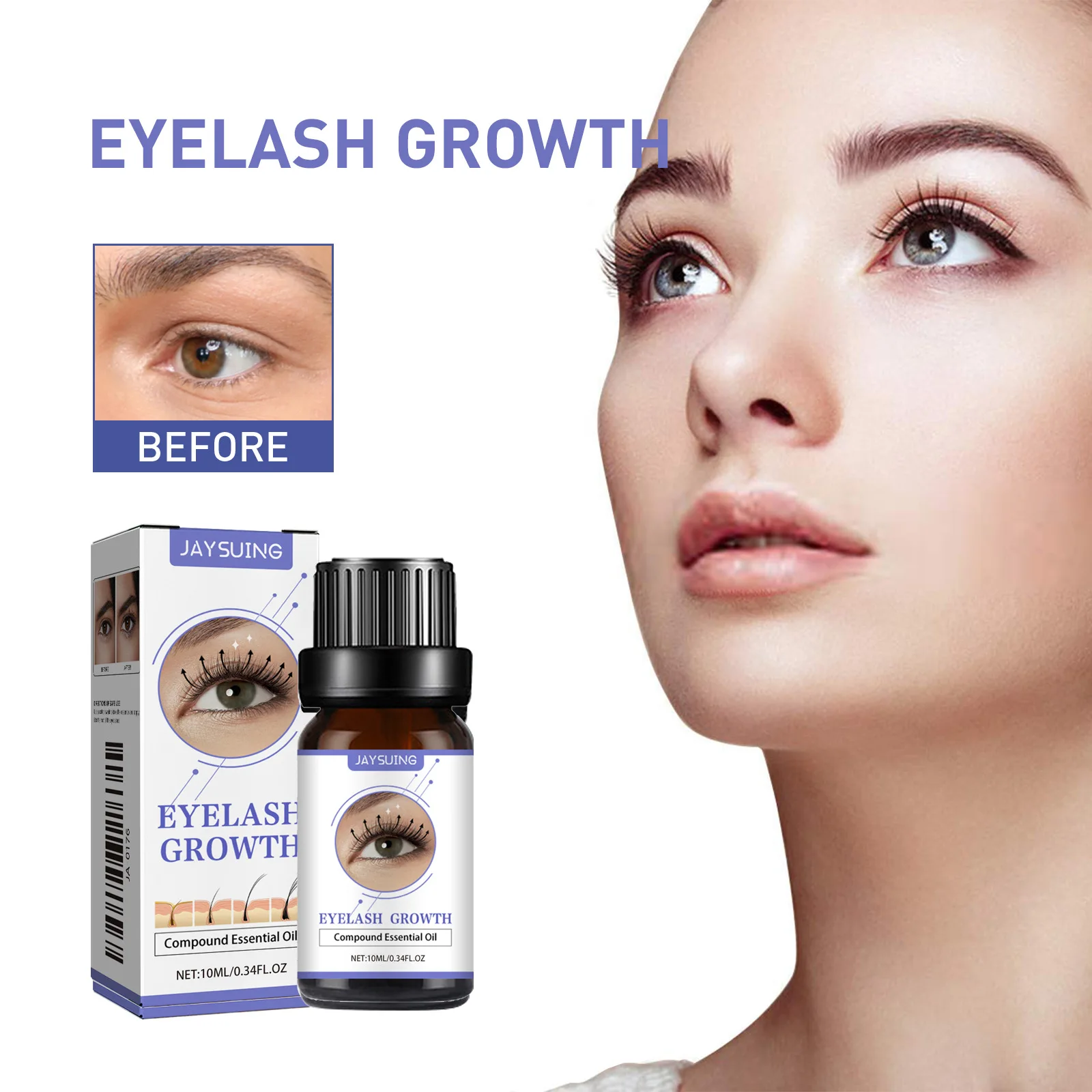 Jaysuing رمش نمو السائل الطبيعي سميكة ترطيب سلس رم...