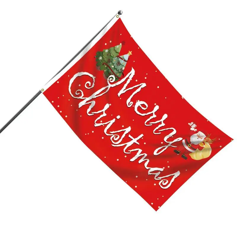 

Merry Christmas Flag Red White Double Sided Outdoor Flags Creative Style Xmas Party Garden Winter Flags Festival Best Decoration