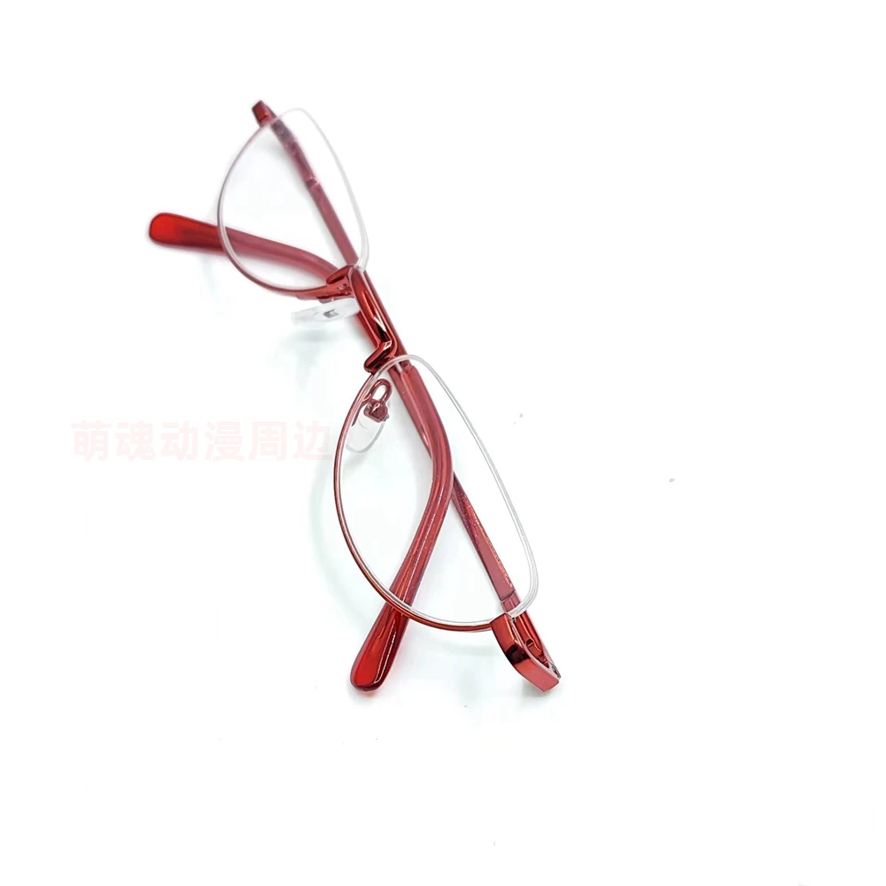 Chic Red Half Frame Oval Glasses