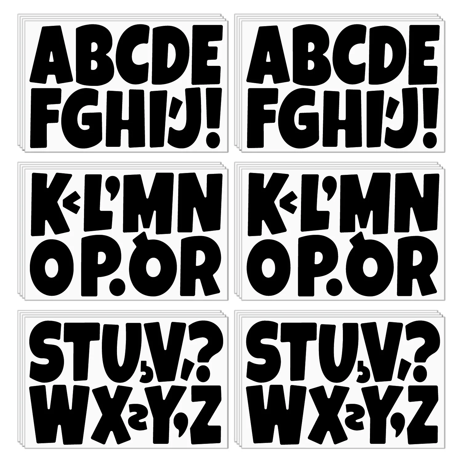 3 Sheets 3 Inch Big Vinyl Cartoon Letter Stickers Poster Bulletin Board Decor Gold Black White birthday party Word Sticker Decor letter stickers