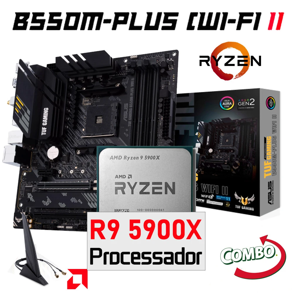 ASUS TUF GAMING B550M PLUS WIFI II AM4 Motherboard 5900X R9 5900X CPU