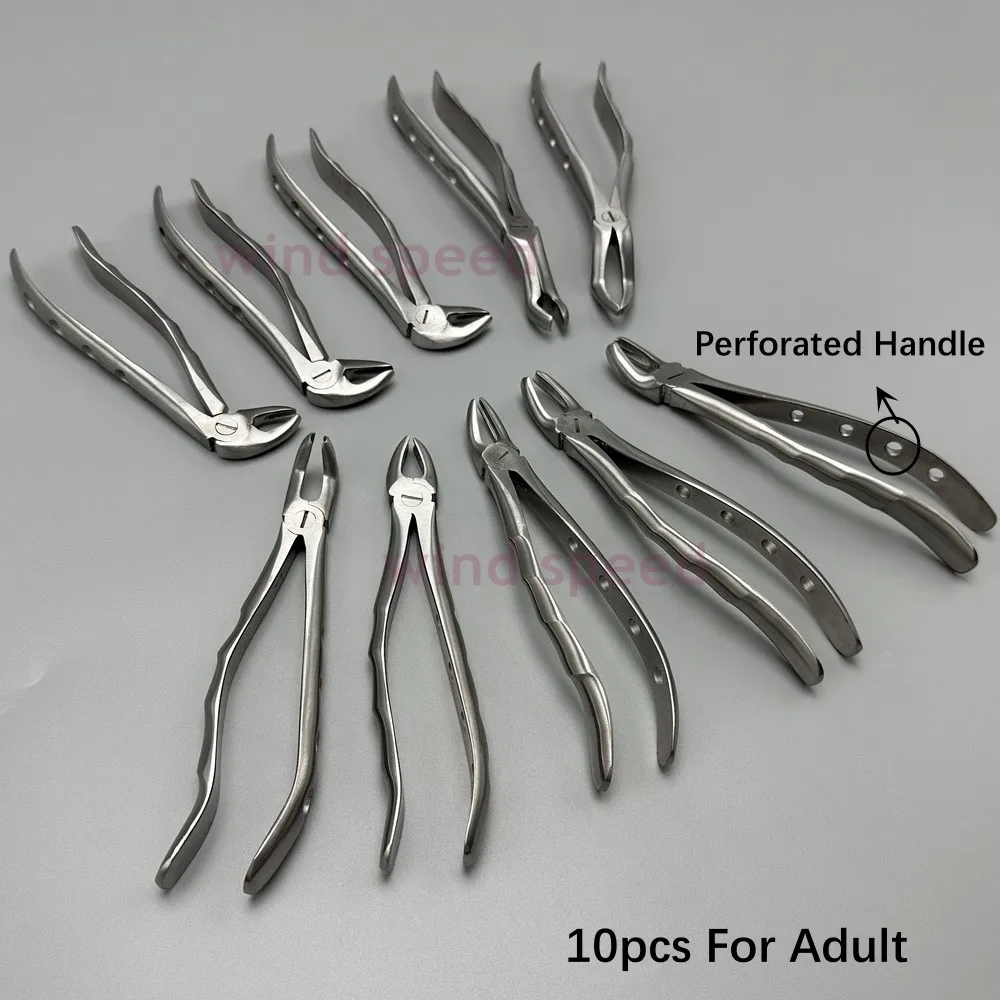 10pcssetDentalExtractionForcepsPliersOrthodonticAdultTooth