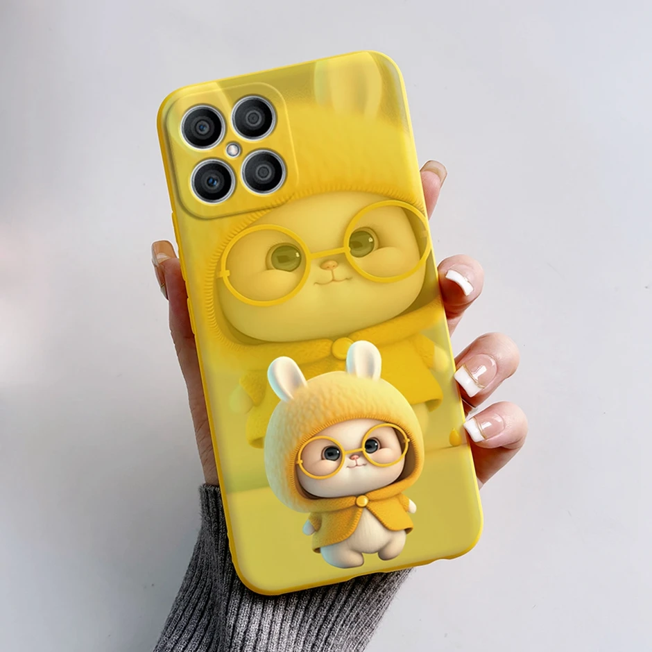 Exquisite Cartoon Painted Liquid Silicone Phone Case in Bumper Design