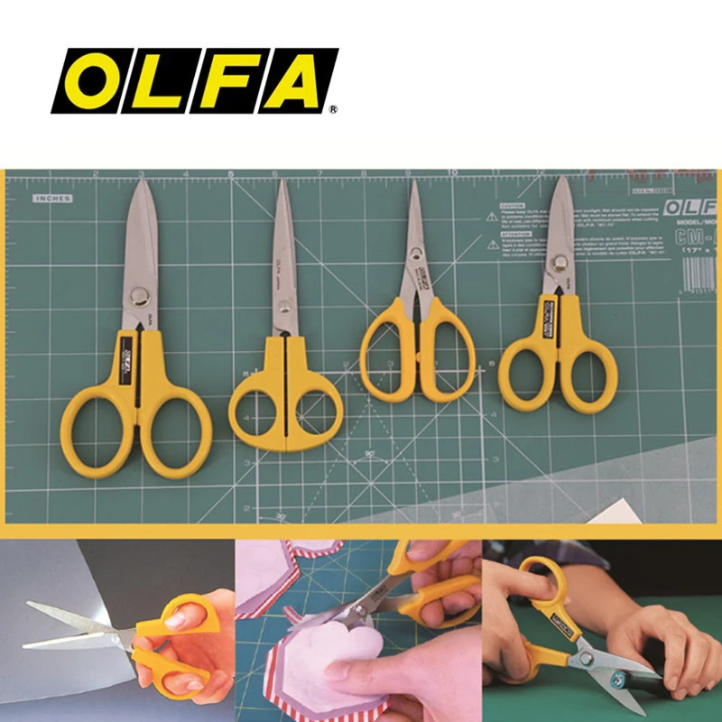 OLFA SCS-3 Fine Serrated Blade Multi-purpose Scissors Stainless Steel Serrated Anti Slip Scissors Fabric Paper Shearing Tools 5