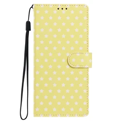 Star Leather Flip Cover Phone Case for Samsung A25E (YELLOW)