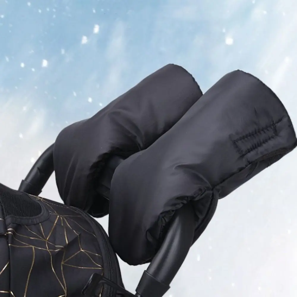 Stroller Accessories Warm Fur Pushchair Fleece Hand Cover Waterproof Universal Stroller Gloves Thick Cart Gloves Stroller