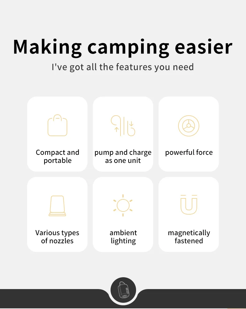 Natureh Mini Portable Electric Inflatable Pump Outdoor Camping