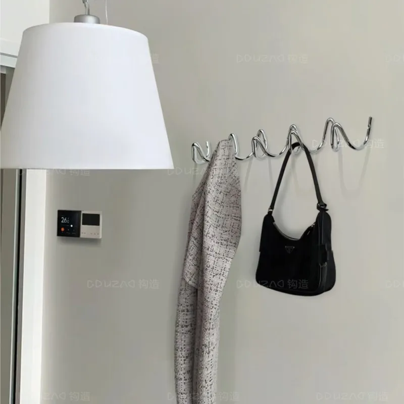Storage Hook Door Hook Hat Rack MOMO Minimalist Hooks Entry Bauhaus Coat Rack Wall Hanging Wall Behind Door Entryway Clothes Hat Hooks Electroplated Metal