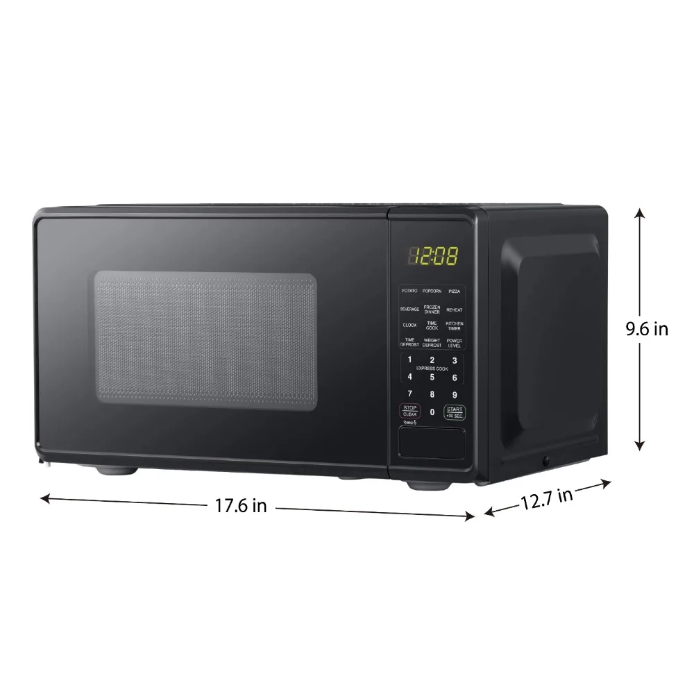 0.7 cu. ft. Countertop Microwave Oven, 700 Watts, Black, New, LED Display, Kitchen Timer, Household Tabletop Microwave Oven 5