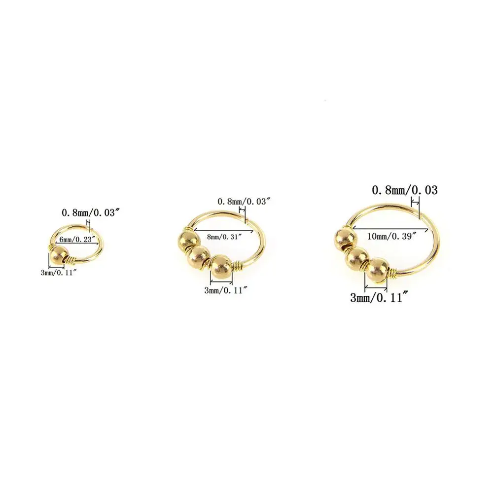 3 Pcs Beads Gold