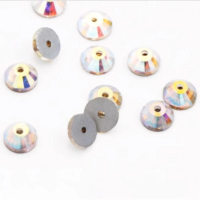 Strass Ronds à Coudre 4mm - 1440 Pièces Cristal Transparent - Pour Vêtements, Ongles, Décoration DIY