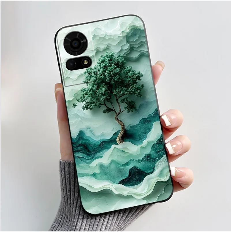 Cute Cartoon Soft Silicone Protective Phone Case - Black