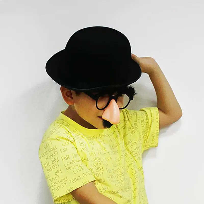 1pc Novelty Halloween Party Eyeglasses Prank Disguise Glasses Big Nose Glasses with Eyebrows Mustache Photo Props party Supplies