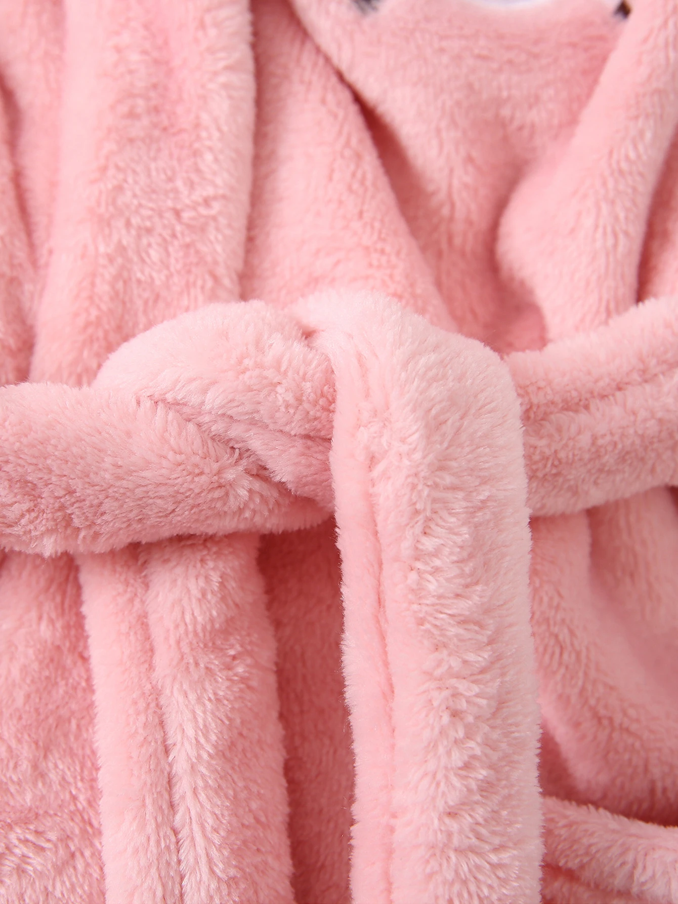Children's Warm Thickened Flannel Comfort Wool Bathrobe Cute Solid Pattern Thickened Warm Women's Dressing Gown