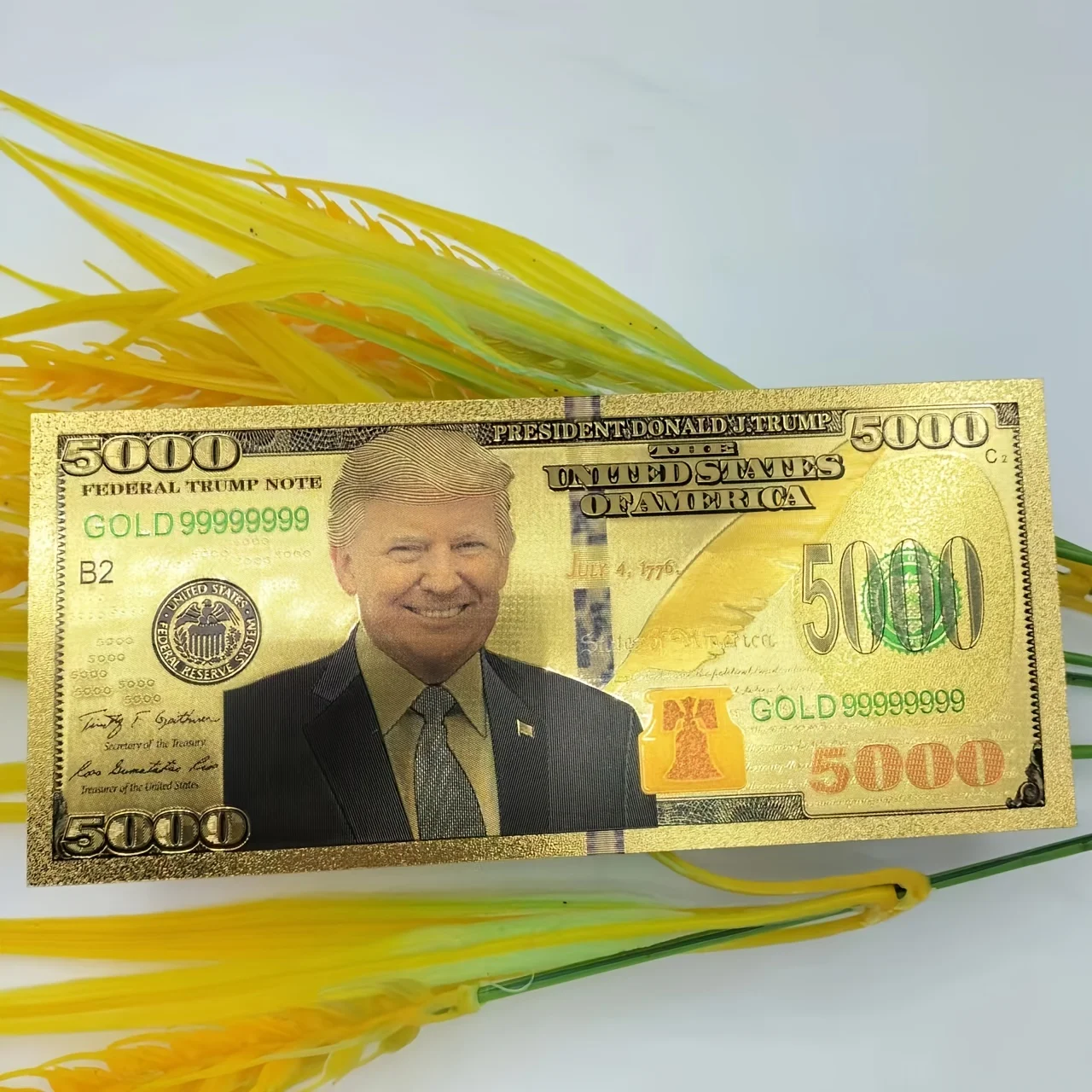 트럼프 미국 돈 금도금 기념 메달 달러 5000 프레지던트 컬렉션 골드 지폐 - G마켓 모바일