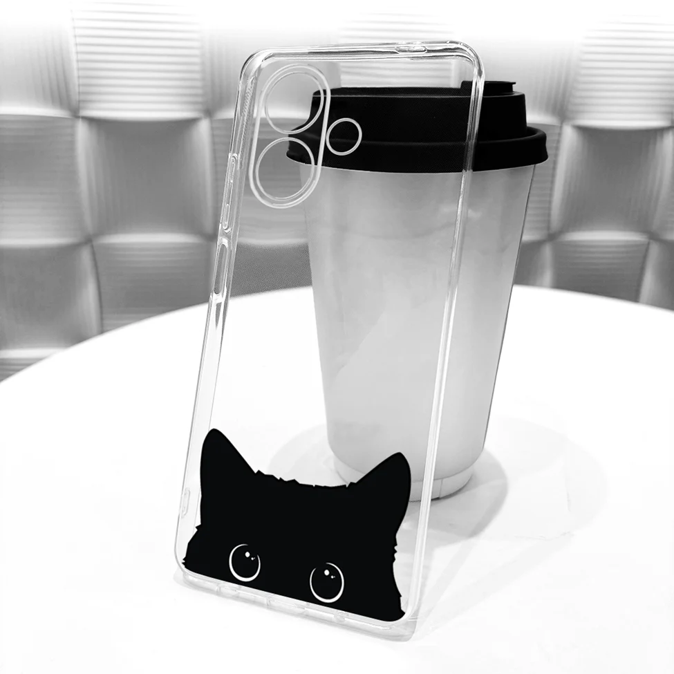 Clear Luxury Cute Cat & Butterfly Painted Case
