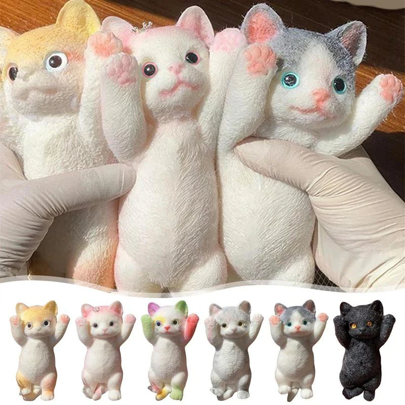 1PC Kitty Cat Silicone Squeeze Toy Stress Release Gift