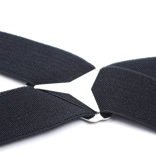 Suspenders Men 4 Clip 3.5cm Width Braces Adjustable Elastic X Back Pants Women Suspender Adult Man Braces Wedding Accessories 2