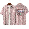 Hip Hop Mahjong Graphic Blouses Red Mah-jongg 3D Printe Shirts For Men Clothes Casual Short Sleeve Streetwear Male Boy Lapel Top 2
