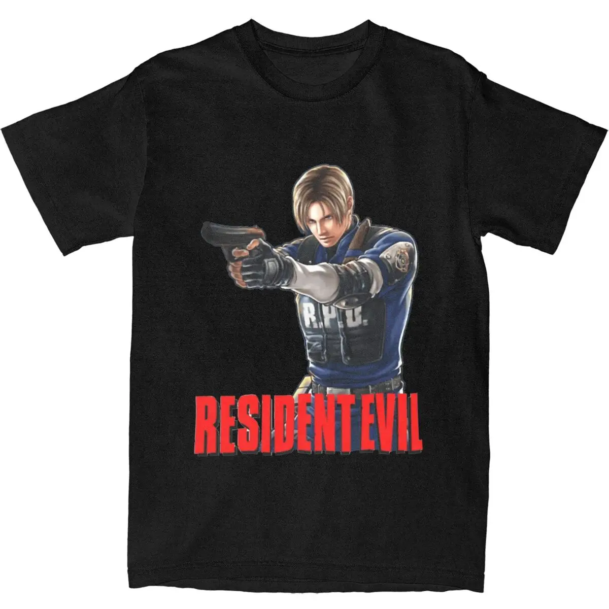 

Vintage T Shirt Leon S Kennedy As Biohazard Cotton T-Shirts resident evils Fashion Tee Shirt Man Beach Awesome Short Sleeve Tops