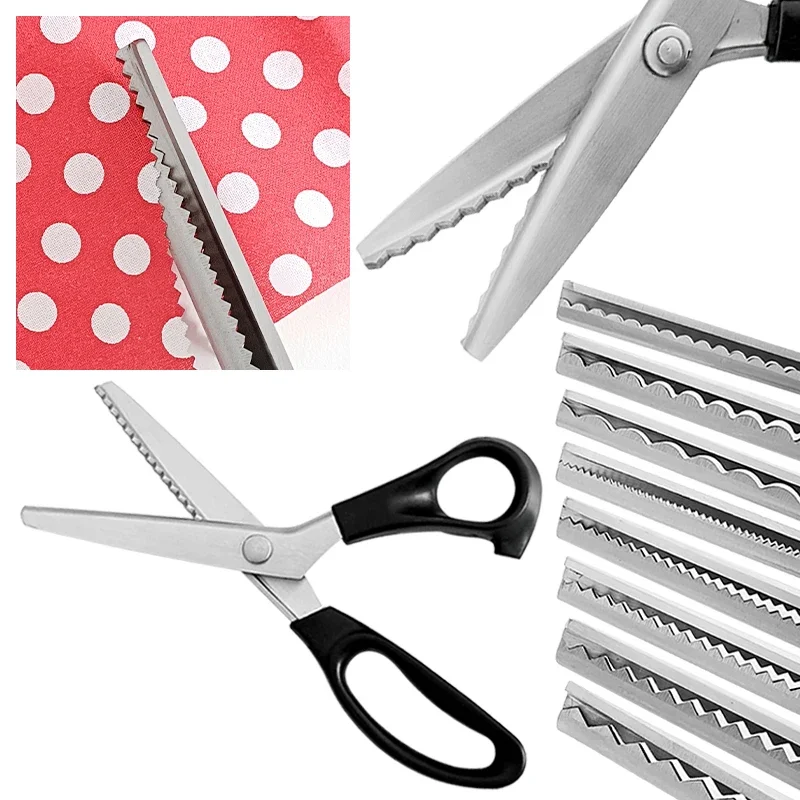 재단사 가위 핑킹 가위 지그재그 바느질 컷 톱니 모양의 레이스 가위 바느질 액세서리 패브릭 가위 DIY Craf 바느질 도구