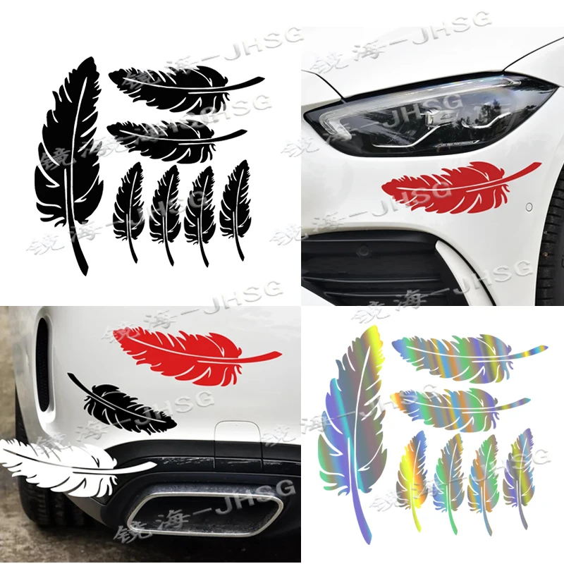 

Car Scratch Stickers, Feather Personalized Creative Scratch Stickers, Vehicle Exterior Decorative Accessories, Waterproof Vinyl